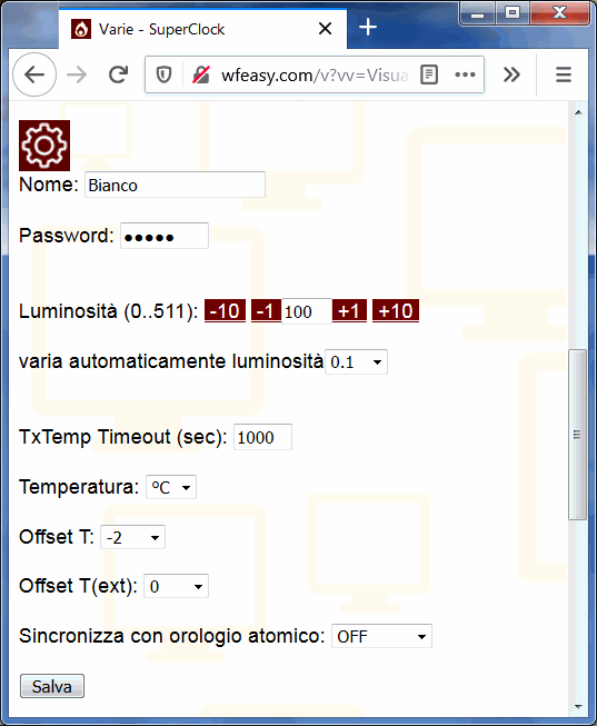 luminosit� orologio atomico